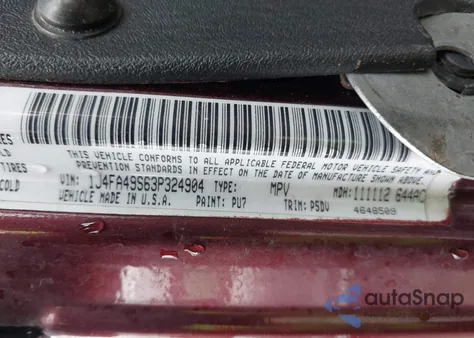 2003 Jeep Wrangler Sport from USA, damaged, VIN 1J4FA49S63P324904